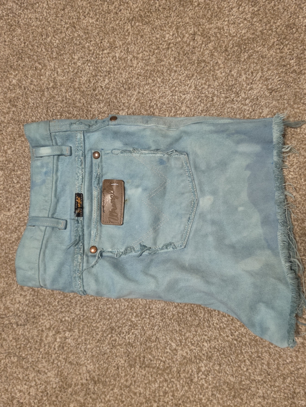 Wrangler Light Blue Denim Cutoff Shorts